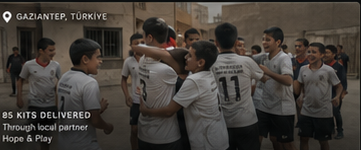 Children playing football in Gaziantep